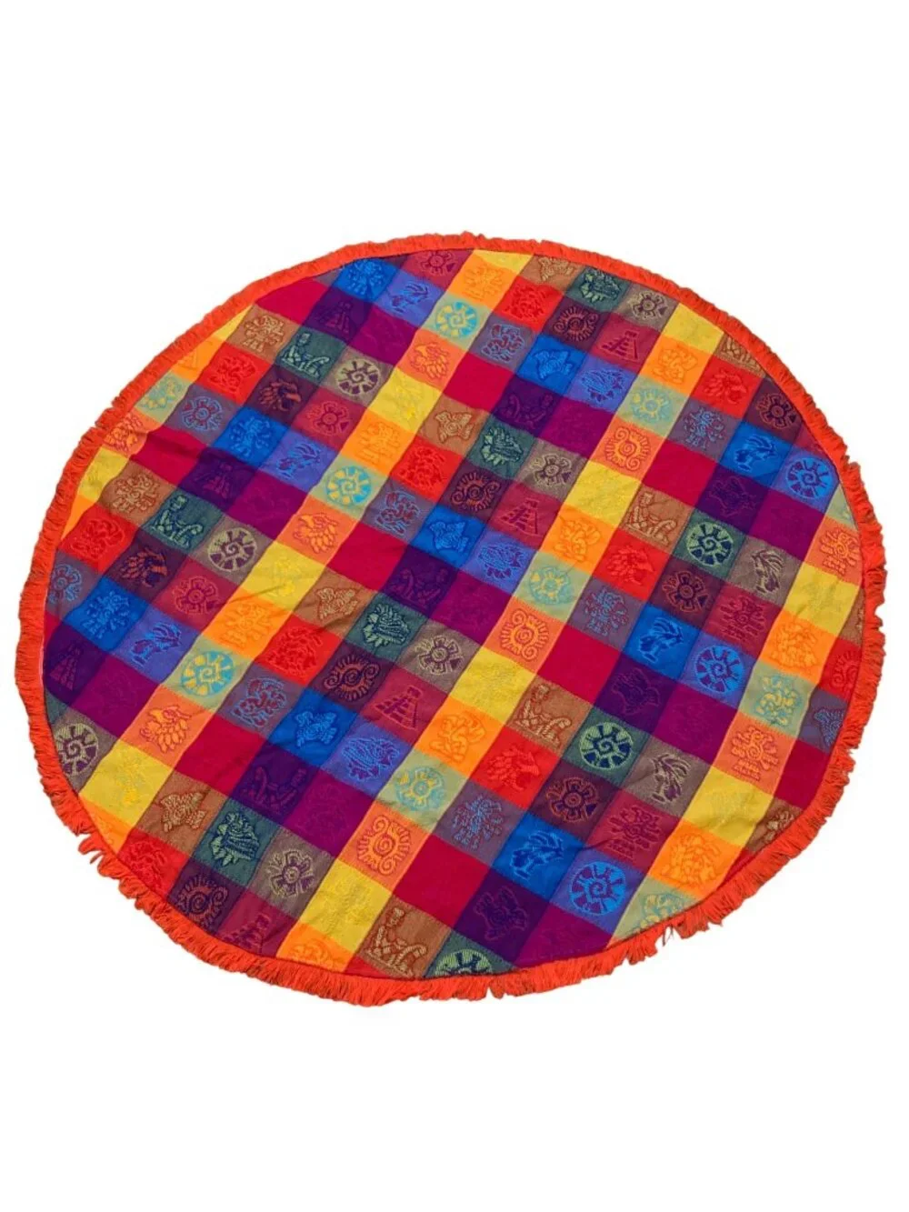 Round Colorful Mexican Aztec Inspired Table Cloth 59